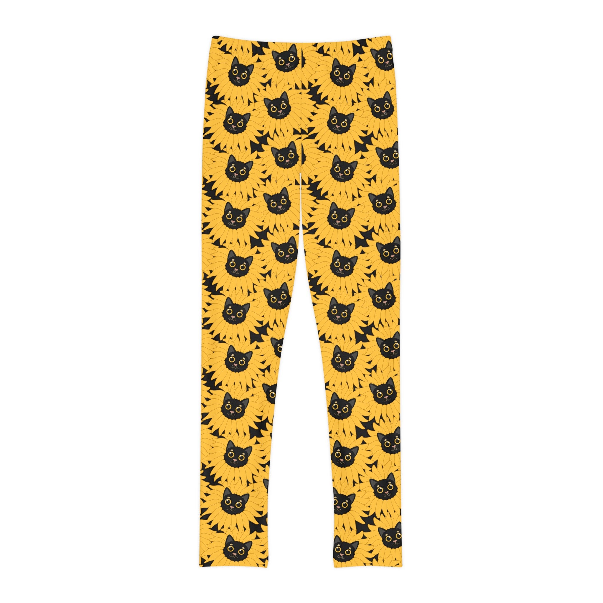 SHE REBEL - Sunflower Kitty Youth Full-Length Leggings (18 M - 12 Years)